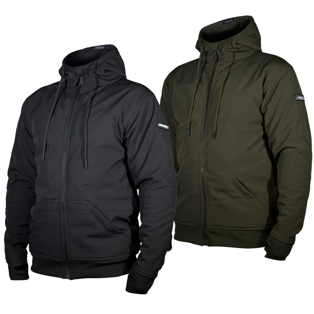 Two armored jackets in black and green